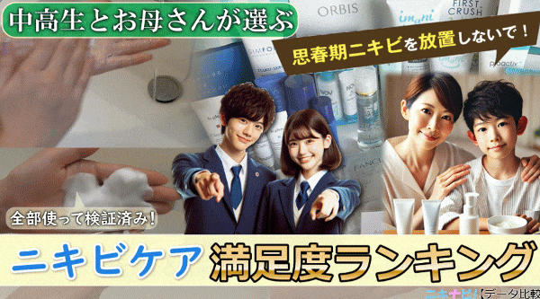 今選ばれている思春期ニキビケア満足度ランキング"TOP10"
